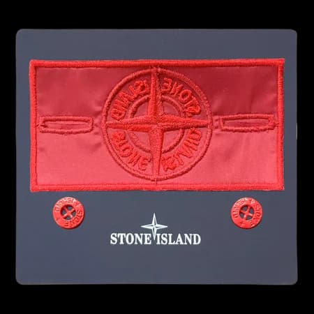 Rear view of red badge construction